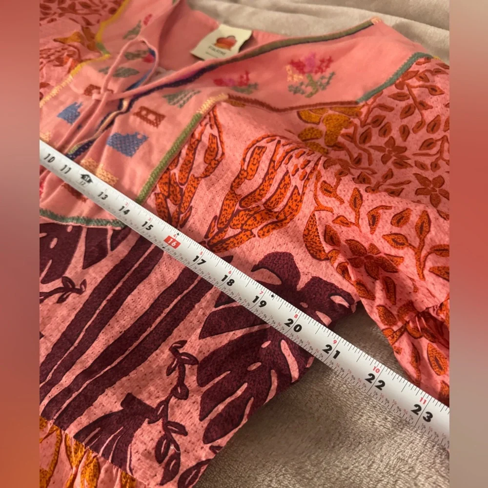 Farm Rio Pink Anika Macaws Maxi Dress XL Tropical Resort Boho Luxury - Picture 6 of 13